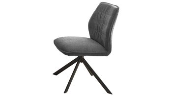 Vierfußstuhl Niehoff sitzmoebel aus Stoff in Grau NIEHOFF SITZMÖBEL Polsterstuhl Gent grauer Webstoff Brego & graue Mikrofaser Cowboy