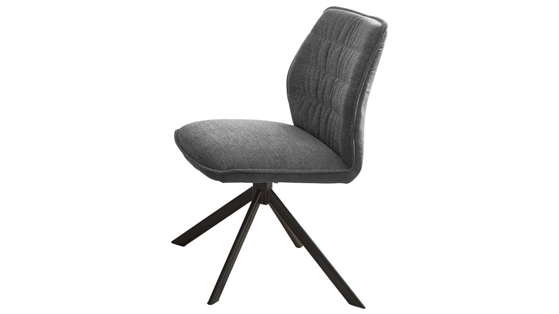 Vierfußstuhl Niehoff sitzmoebel aus Stoff in Grau NIEHOFF SITZMÖBEL Polsterstuhl Gent grauer Webstoff Brego & graue Mikrofaser Cowboy