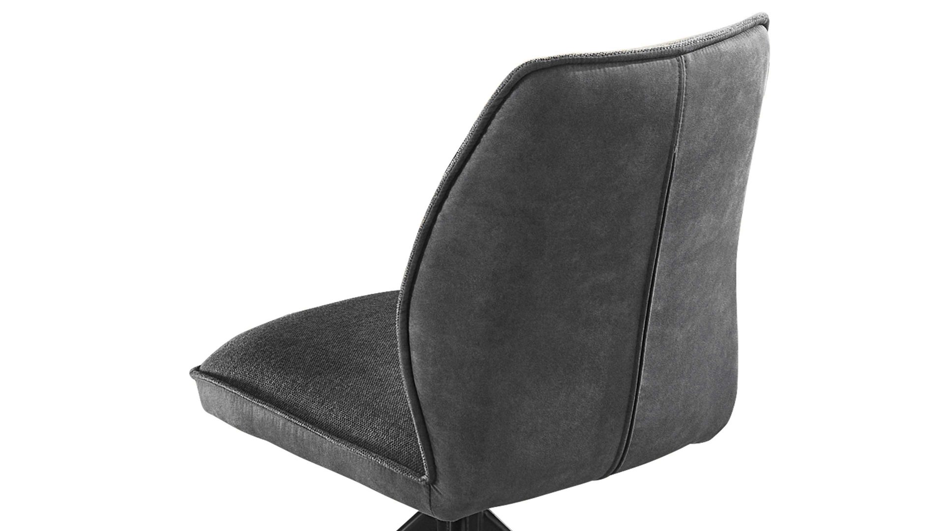 Vierfußstuhl Niehoff sitzmoebel aus Stoff in Grau NIEHOFF SITZMÖBEL Polsterstuhl Gent grauer Webstoff Brego & graue Mikrofaser Cowboy