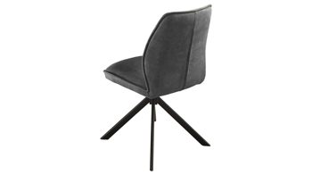 Vierfußstuhl Niehoff sitzmoebel aus Stoff in Grau NIEHOFF SITZMÖBEL Polsterstuhl Gent grauer Webstoff Brego & graue Mikrofaser Cowboy