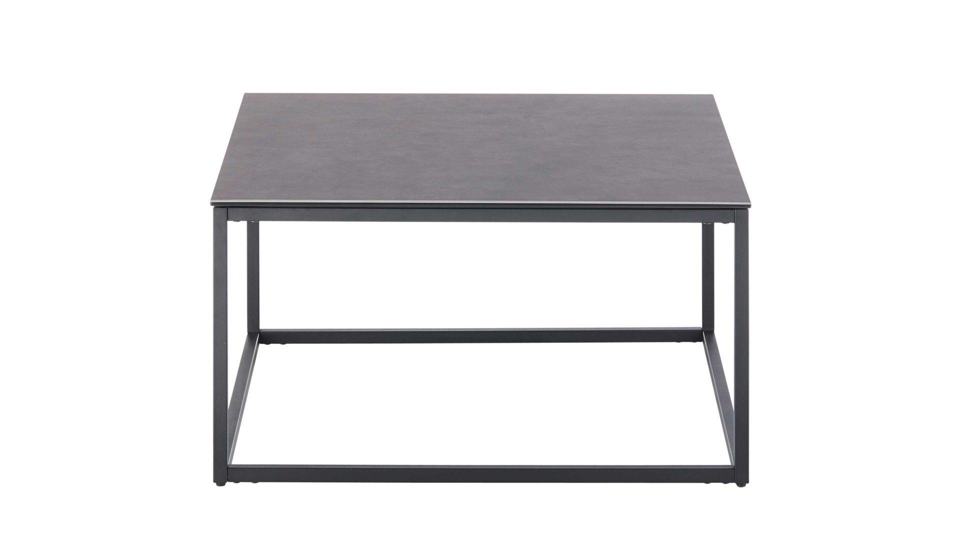 Couchtisch A better place furniture aus Keramik in Anthrazit Couchtisch Varna anthrazitfarbene Keramik &  Metallgestell - ca. 75 x 75 cm
