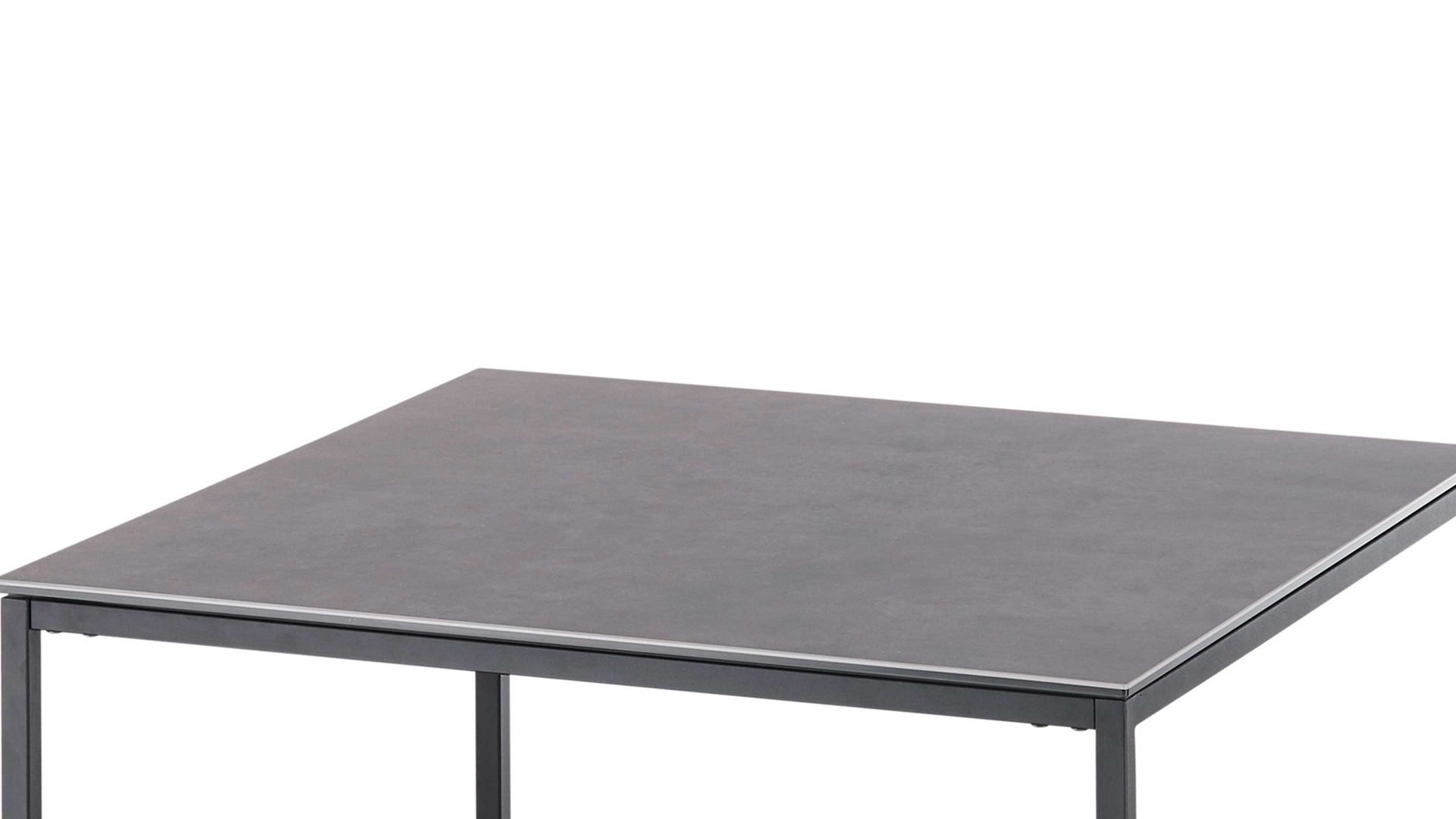 Couchtisch A better place furniture aus Keramik in Anthrazit Couchtisch Varna anthrazitfarbene Keramik &  Metallgestell - ca. 75 x 75 cm