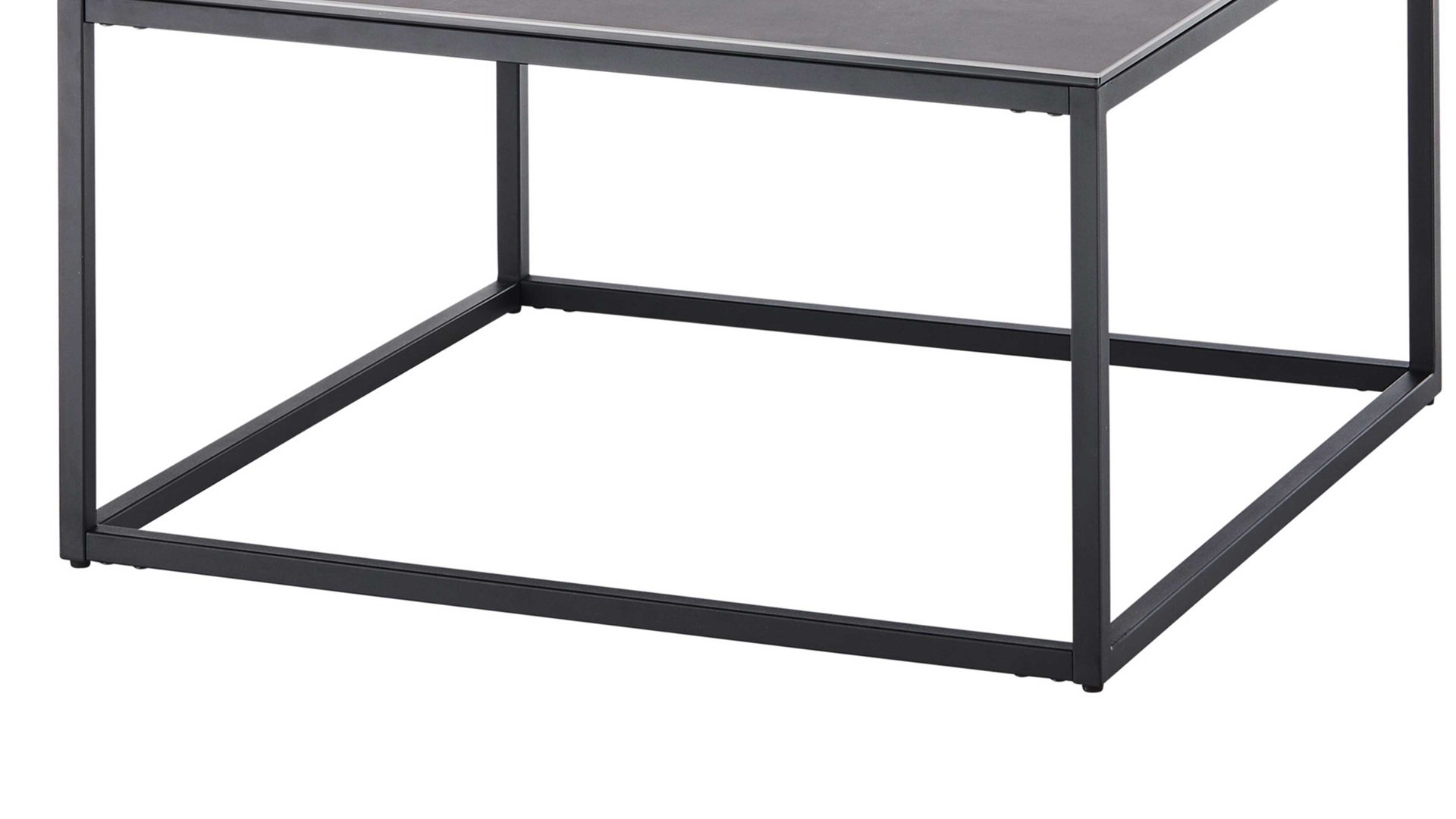 Couchtisch A better place furniture aus Keramik in Anthrazit Couchtisch Varna anthrazitfarbene Keramik &  Metallgestell - ca. 75 x 75 cm