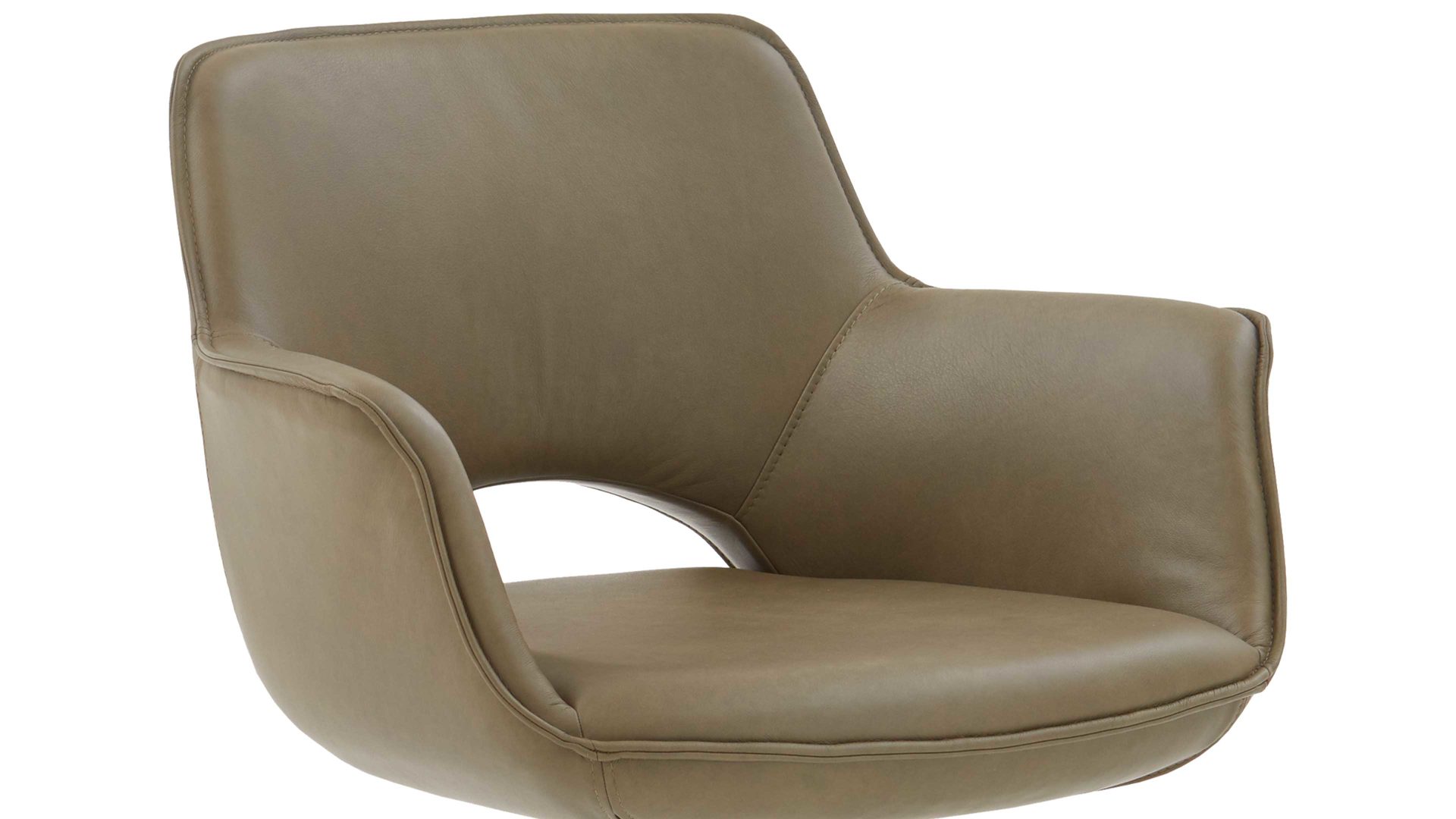 Vierfußstuhl Niehoff sitzmoebel aus Leder in Grau NIEHOFF SITZMÖBEL Dreh-Armlehnstuhl Chester rauchgraues Leder Arcade Plus & schwarzes Eisen