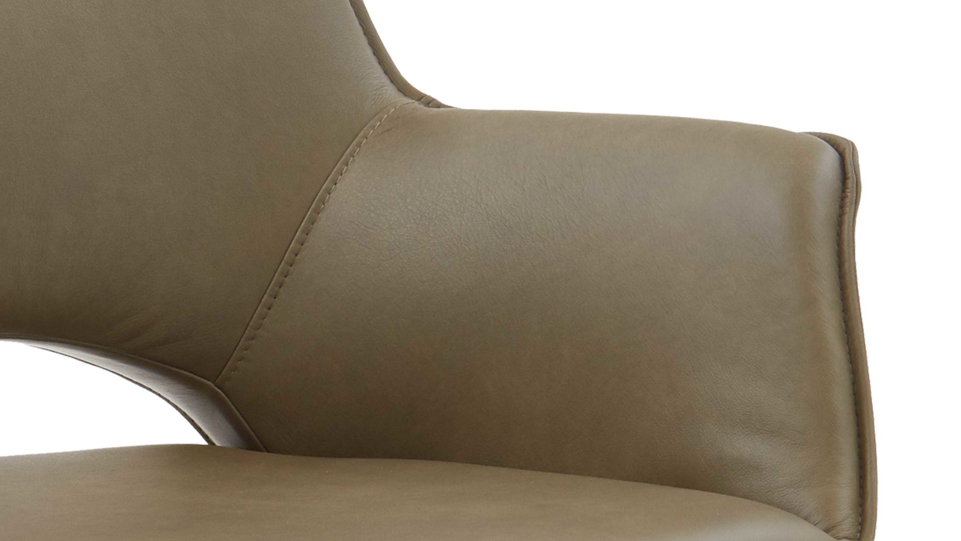 Vierfußstuhl Niehoff sitzmoebel aus Leder in Grau NIEHOFF SITZMÖBEL Dreh-Armlehnstuhl Chester rauchgraues Leder Arcade Plus & schwarzes Eisen