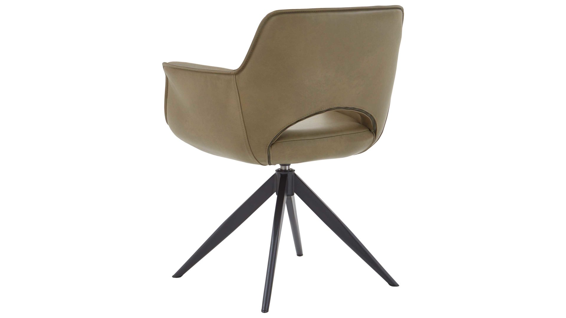 Vierfußstuhl Niehoff sitzmoebel aus Leder in Grau NIEHOFF SITZMÖBEL Dreh-Armlehnstuhl Chester rauchgraues Leder Arcade Plus & schwarzes Eisen