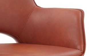 Vierfußstuhl Niehoff sitzmoebel aus Leder in Orange NIEHOFF SITZMÖBEL Dreh-Armlehnstuhl Chester curcumafarbenes Leder Arcade Plus & schwarzes Eisen