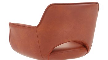 Vierfußstuhl Niehoff sitzmoebel aus Leder in Orange NIEHOFF SITZMÖBEL Dreh-Armlehnstuhl Chester curcumafarbenes Leder Arcade Plus & schwarzes Eisen