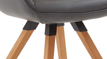 Vierfußstuhl Niehoff sitzmoebel aus Leder in Anthrazit NIEHOFF SITZMÖBEL Armlehnstuhl Chester anthrazitfarbenes Leder Arcade Plus & Eichenholz