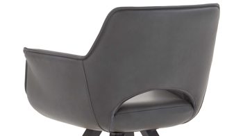 Vierfußstuhl Niehoff sitzmoebel aus Leder in Anthrazit NIEHOFF SITZMÖBEL Armlehnstuhl Chester anthrazitfarbenes Leder Arcade Plus & Eichenholz