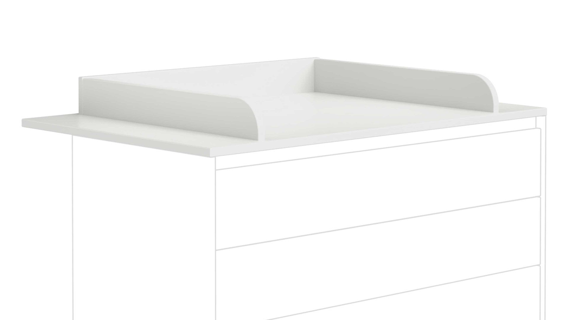 Wickelaufsatz Paidi aus Holz in Weiß PAIDI Olli - Wickelaufsatz Kreideweiß - ca. 124 x 79 cm