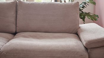Ecksofa A. z. iwaniccy aus Stoff in Rosa Polsterprogramm Spirit - Ecksofa rosa Breitcord Lincoln 61 - Stellfläche ca. 177 x 323 cm
