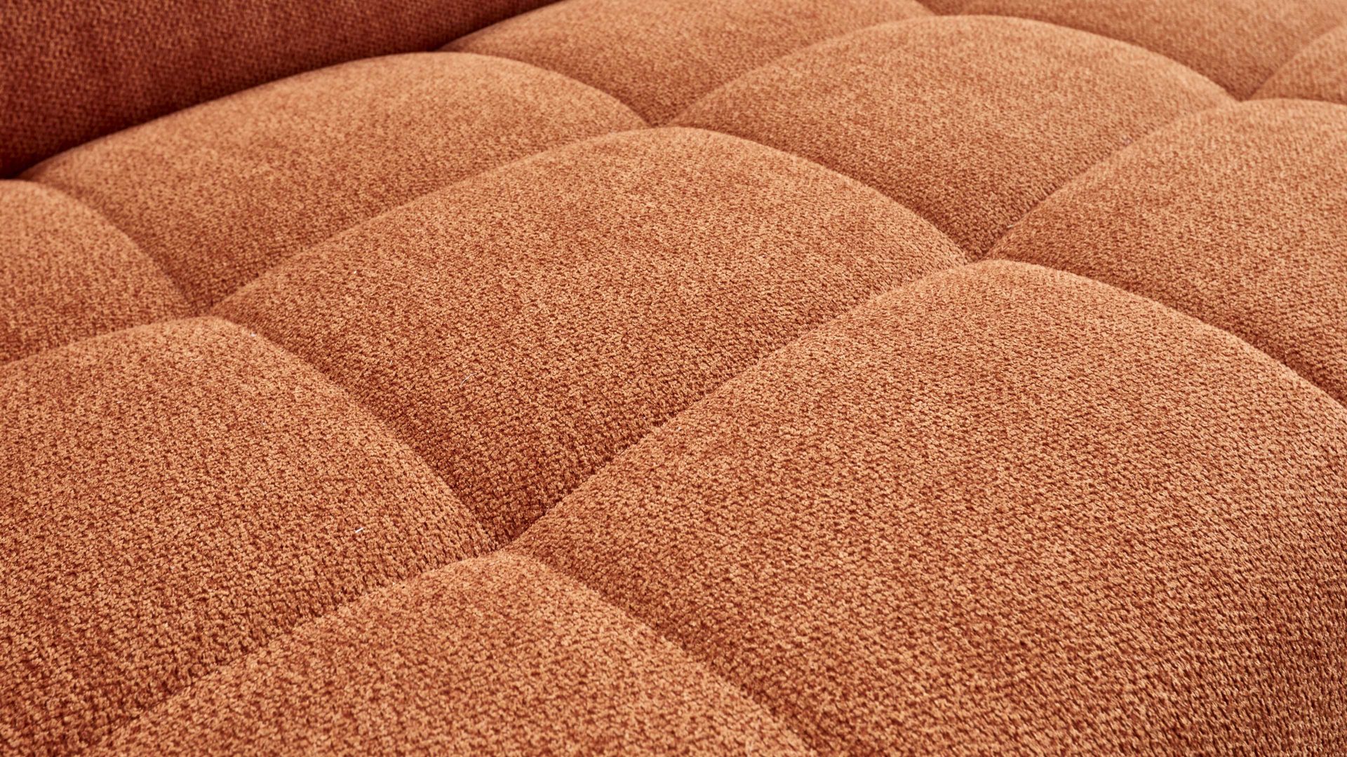 Polsterhocker KAWOO aus Stoff in Orange KAWOO Serie 7567 - XXL-Polsterhocker Signal-oranger Strukturstoff TCM 727 & schwarze Metallfüße S17 - ca. 156 x 72 cm