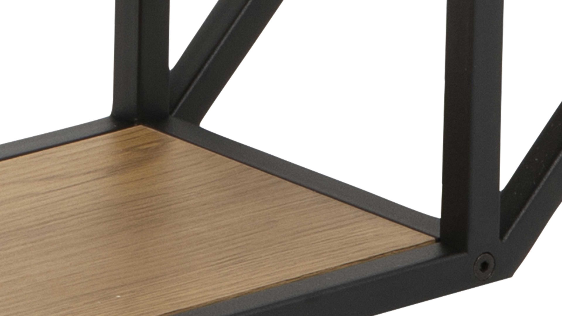 Wandregal Actona group aus Holz in Holzfarben Regal Seaford im Industrielook als Wandregal Wildeiche & Schwarz – vier Fächer, Durchmesser ca. 77 cm