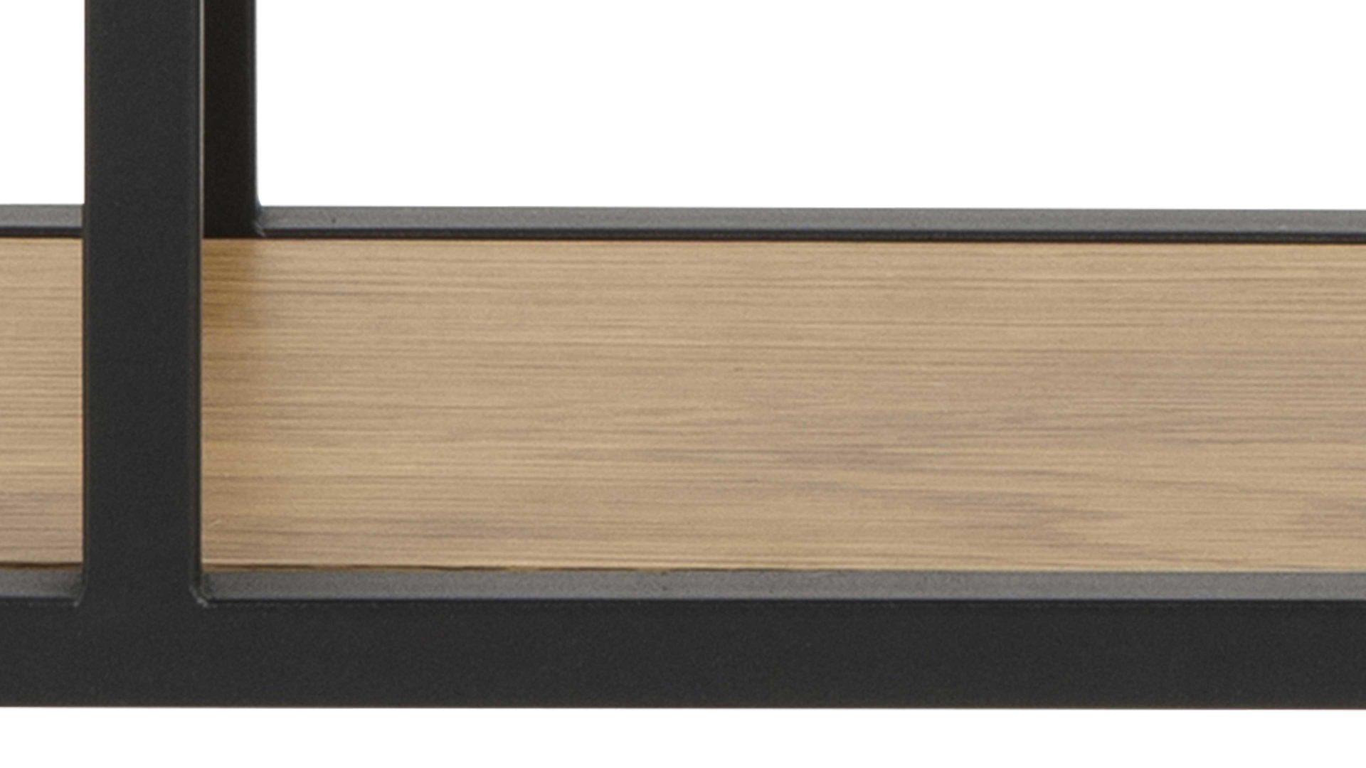 Wandregal Actona group aus Holz in Holzfarben Regal Seaford im Industrielook als Wandregal Wildeiche & Schwarz – vier Fächer, Durchmesser ca. 77 cm
