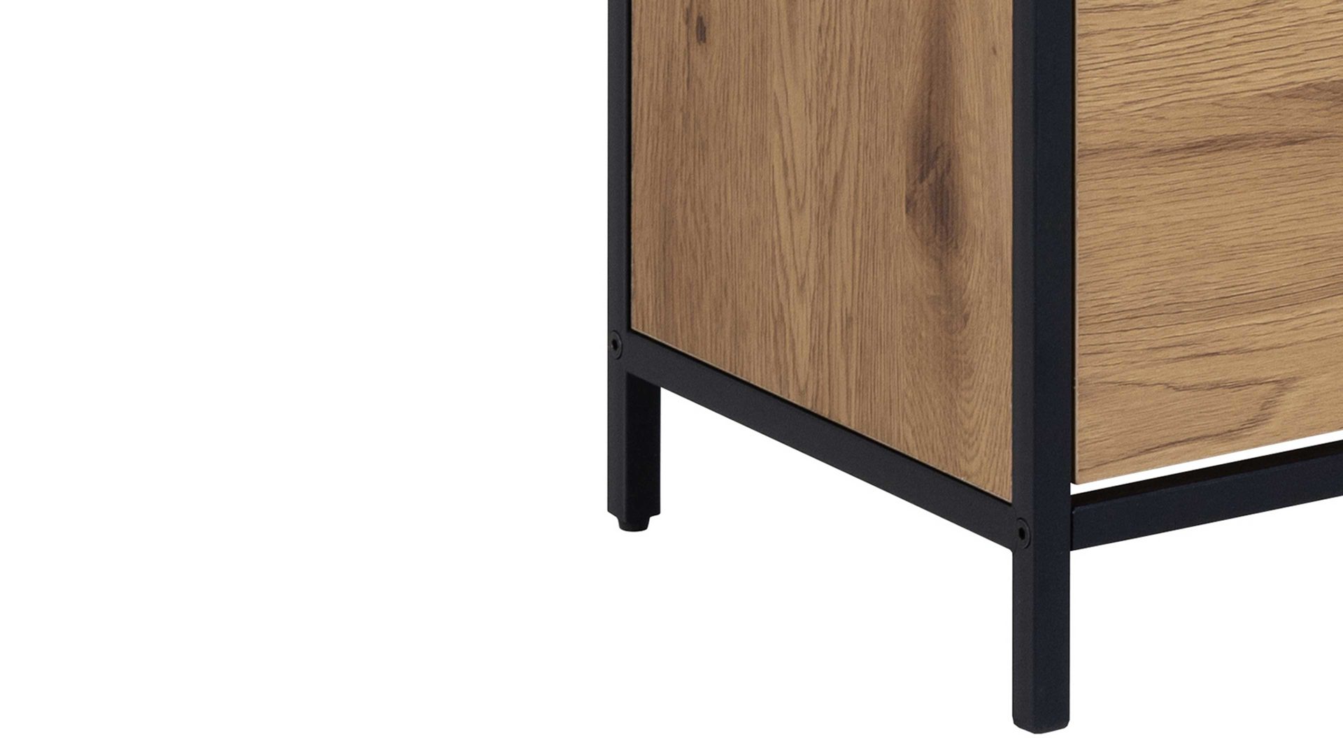 Schuhkipper Actona group aus Holz in Holzfarben Schuhschrank Seaford Wildeiche & Schwarz - drei Klappen, Höhe ca. 129 cm