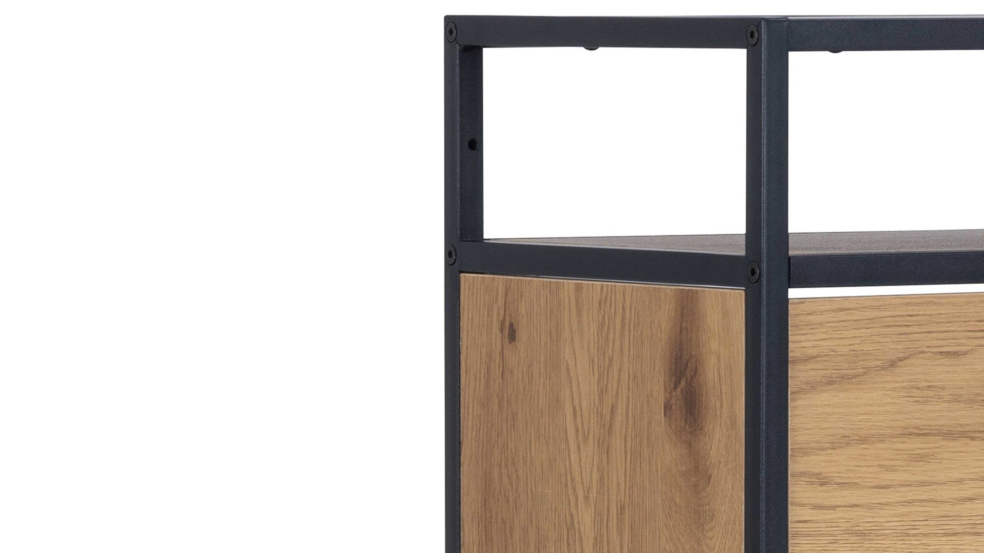 Schuhkipper Actona group aus Holz in Holzfarben Schuhschrank Seaford Wildeiche & Schwarz - drei Klappen, Höhe ca. 129 cm