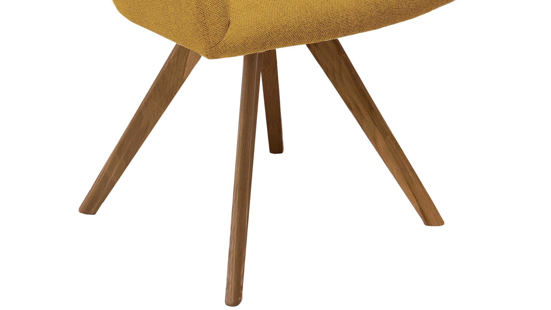 Vierfußstuhl Standard furniture factory aus Kunstfaser in Orange Armlehnstuhl Gijon mit Drehfunktion gold-oranger Webstoff Capulet 4012 & Eichenholzfüße