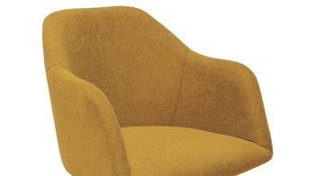 Vierfußstuhl Standard furniture factory aus Kunstfaser in Orange Armlehnstuhl Gijon mit Drehfunktion gold-oranger Webstoff Capulet 4012 & Eichenholzfüße