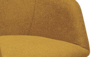 Vierfußstuhl Standard furniture factory aus Kunstfaser in Orange Armlehnstuhl Gijon mit Drehfunktion gold-oranger Webstoff Capulet 4012 & schwarze Holzfüße