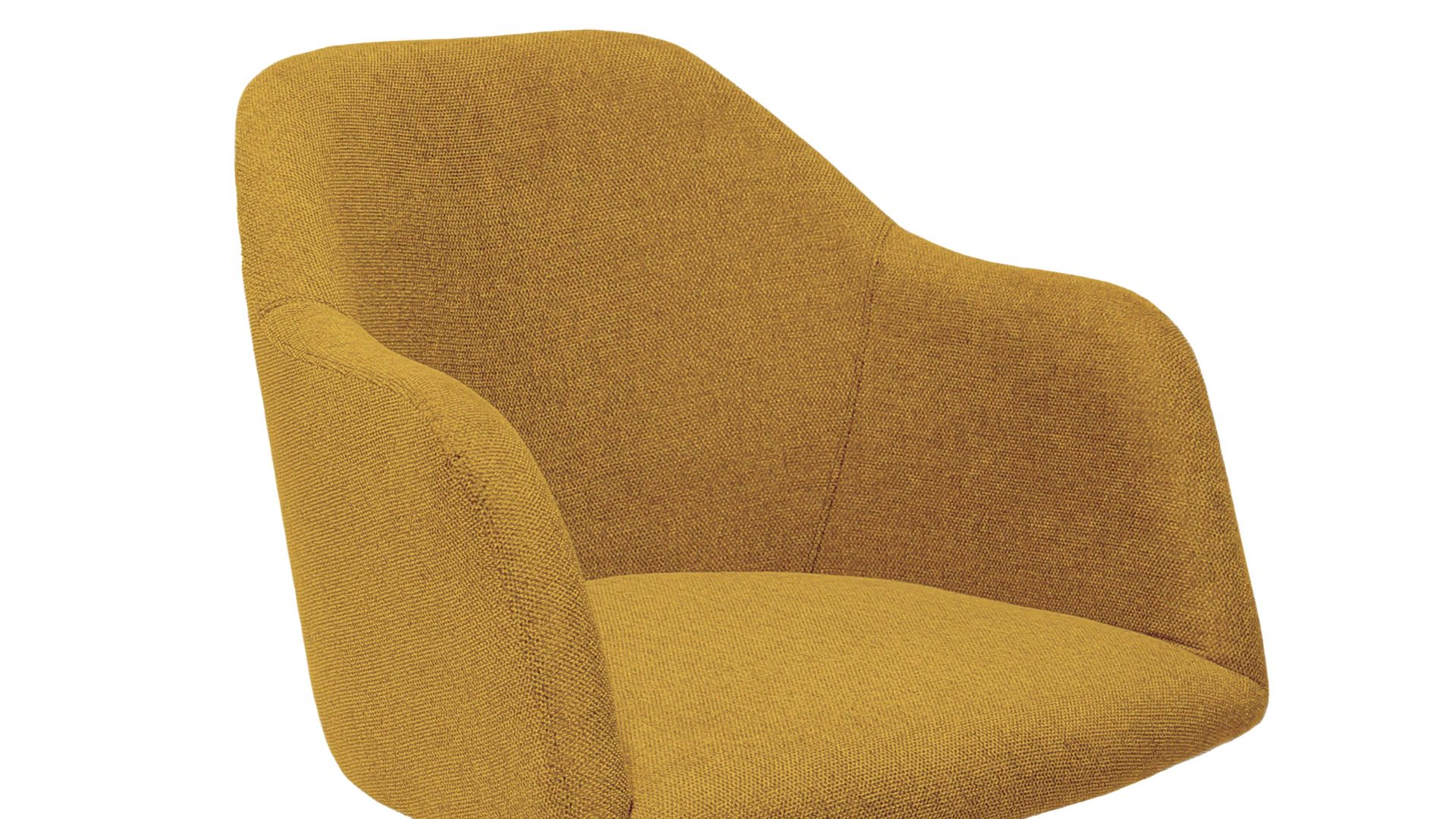 Vierfußstuhl Standard furniture factory aus Kunstfaser in Orange Armlehnstuhl Gijon mit Drehfunktion gold-oranger Webstoff Capulet 4012 & schwarze Holzfüße