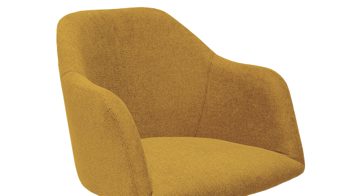 Vierfußstuhl Standard furniture factory aus Kunstfaser in Orange Armlehnstuhl Gijon mit Drehfunktion gold-oranger Webstoff Capulet 4012 & schwarze Holzfüße