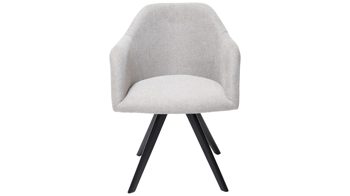 Vierfußstuhl Standard furniture factory aus Kunstfaser in Hellgrau Armlehnstuhl Gijon mit Drehfunktion taubengrauer Webstoff Capulet 4018 & schwarze Holzfüße