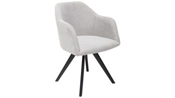 Vierfußstuhl Standard furniture factory aus Kunstfaser in Hellgrau Armlehnstuhl Gijon mit Drehfunktion taubengrauer Webstoff Capulet 4018 & schwarze Holzfüße