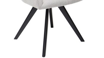 Vierfußstuhl Standard furniture factory aus Kunstfaser in Hellgrau Armlehnstuhl Gijon mit Drehfunktion taubengrauer Webstoff Capulet 4018 & schwarze Holzfüße