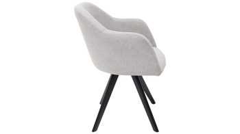Vierfußstuhl Standard furniture factory aus Kunstfaser in Hellgrau Armlehnstuhl Gijon mit Drehfunktion taubengrauer Webstoff Capulet 4018 & schwarze Holzfüße