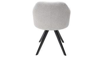 Vierfußstuhl Standard furniture factory aus Kunstfaser in Hellgrau Armlehnstuhl Gijon mit Drehfunktion taubengrauer Webstoff Capulet 4018 & schwarze Holzfüße