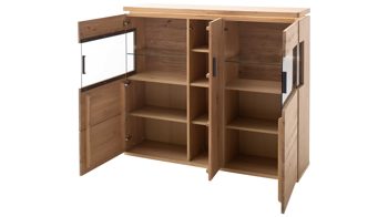 Highboard Mca furniture aus Holz in Holzfarben Wohnprogramm Barcelona - Highboard geölte Balkeneiche – drei Türen