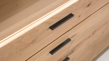 Highboard Mca furniture aus Holz in Holzfarben Wohnprogramm Barcelona - Highboard geölte Balkeneiche – drei Türen