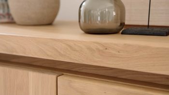 Wohnwand Mca furniture aus Holz in Holzfarben Wohnprogramm Barcelona - Wohnwand geölte Balkeneiche – dreiteilig, Breite ca. 300 cm