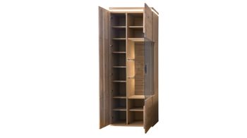 Wohnwand Mca furniture aus Holz in Holzfarben Wohnprogramm Barcelona - Wohnwand geölte Balkeneiche – dreiteilig, Breite ca. 300 cm