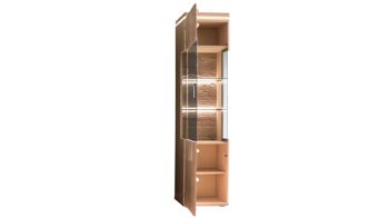 Vitrine Mca furniture aus Holz in Holzfarben Wohnprogramm Barcelona - Vitrine links, eine Tür, Breite ca. 45 cm - geölte Balkeneiche