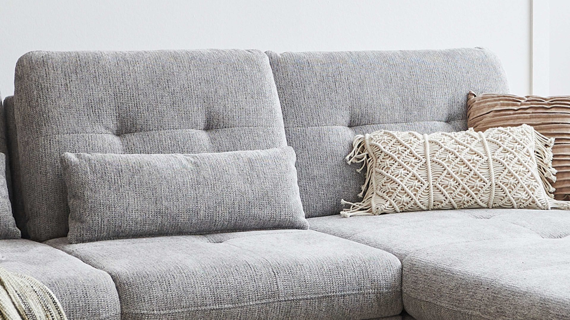 Kissen Steinpol sit&more aus Stoff in Grau Polsterprogramm Göteborg - Nierenkissen hellgrauer Stoffbezug Orlean - Breite ca. 65 cm