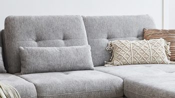 Kissen Steinpol sit&more aus Stoff in Grau Polsterprogramm Göteborg - Nierenkissen hellgrauer Stoffbezug Orlean - Breite ca. 65 cm