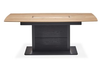 Esstisch Hartmann aus Holz in Holzfarben hartmann Serie Kilva - Esstisch anthrazitfarbene Kernesche & Eiche Spaltholz