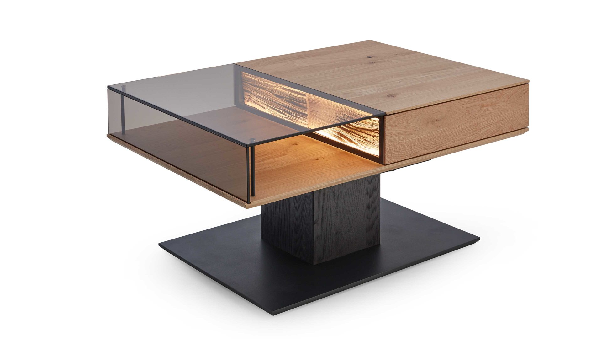 Couchtisch Hartmann aus Holz in Holzfarben hartmann Serie Kilva - Couchtisch Kernesche & Eiche & Anthrazit - ca. 100 x 70 cm