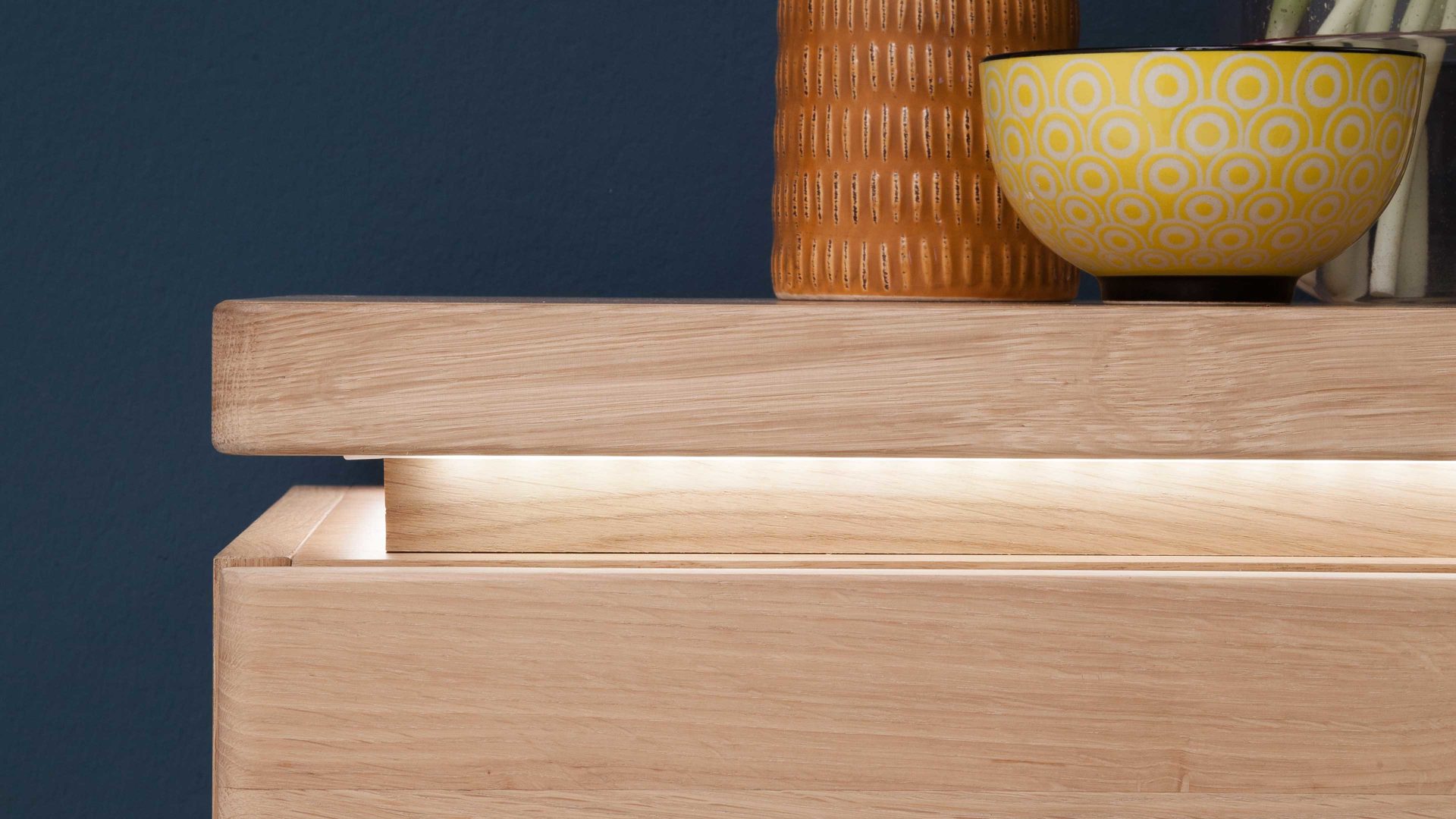 Kombikommode Mca furniture aus Holz in Holzfarben Garderobenprogramm Barcelona - Kombikommode geölte Wildeiche – vier Schubladen, eine Tür, Breite ca. 100 cm