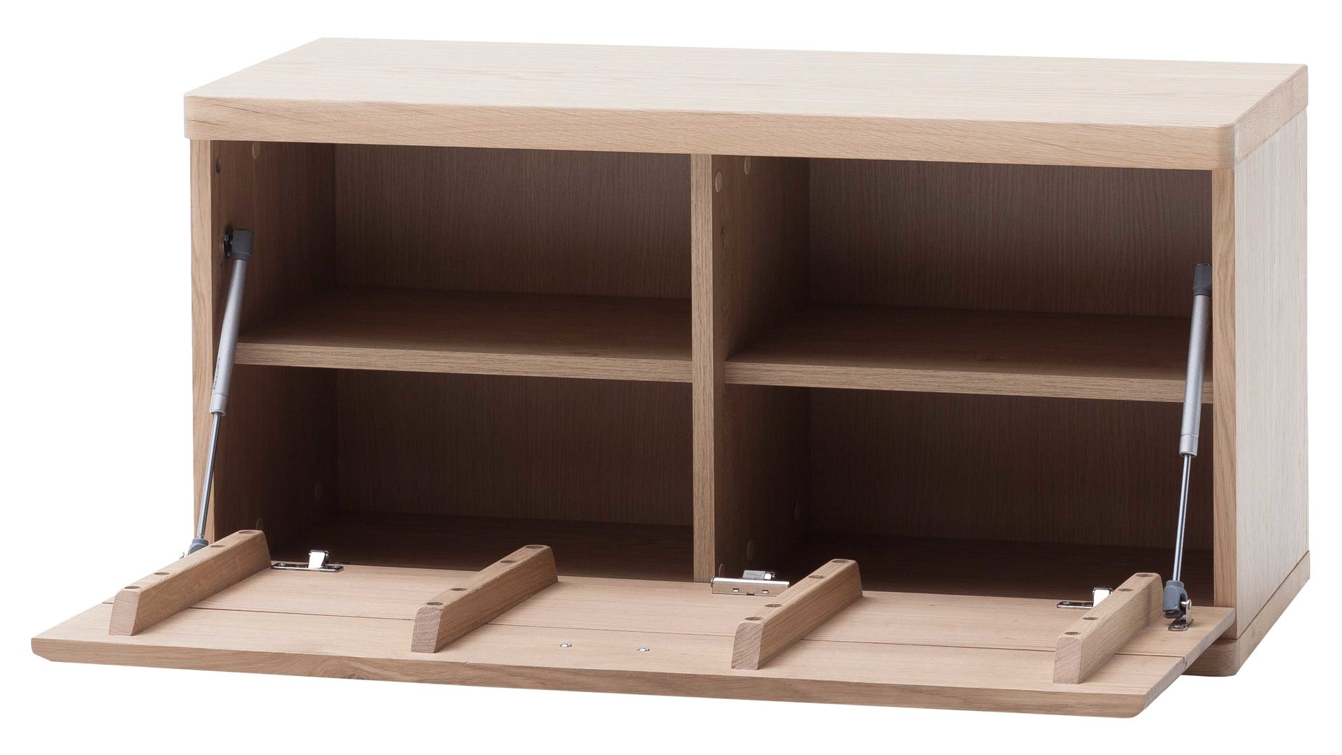 Garderobenbank Mca furniture aus Holz in Holzfarben Garderobenprogramm Barcelona - Garderobenbank geölte Wildeiche – eine Klapptür, Länge ca. 90 cm
