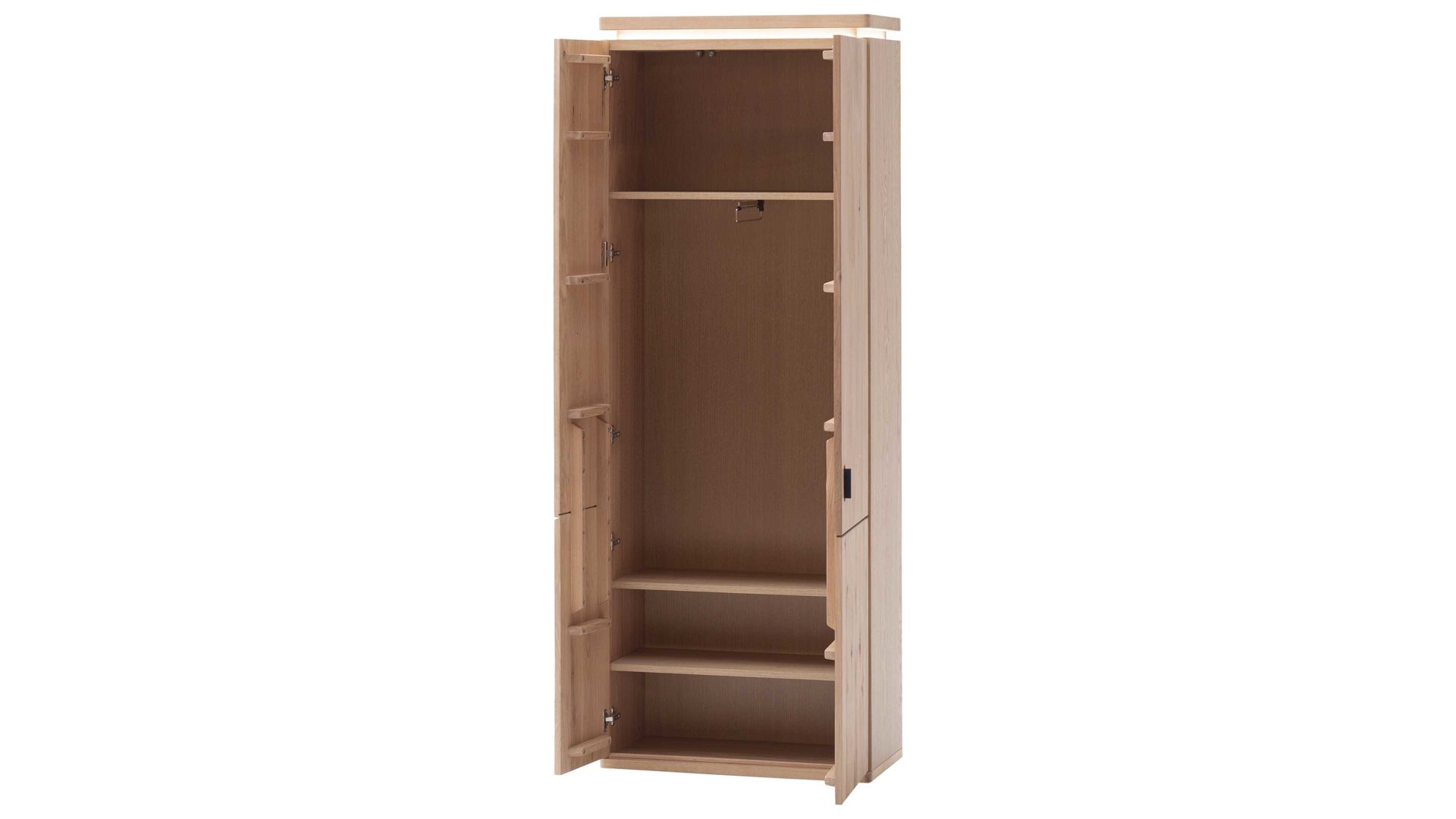 Garderoben-Set Mca furniture aus Holz in Holzfarben Garderobenprogramm Barcelona - Kombination 1 geölte Wildeiche – fünfteilig, Breite ca. 260 cm