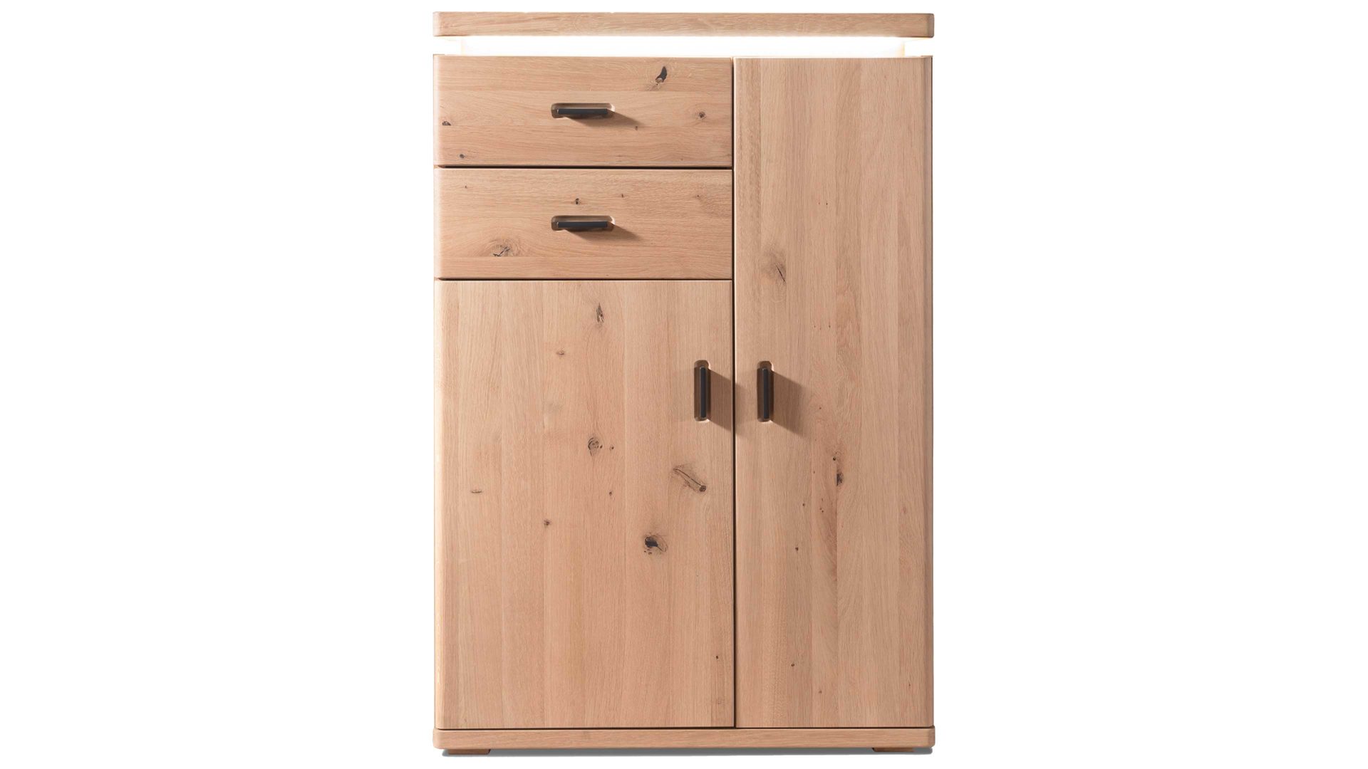 Kombikommode Mca furniture aus Holz in Holzfarben Garderobenprogramm Barcelona - Kombikommode geölte Wildeiche – zwei Türen, zwei Schubladen, Breite ca. 75 cm
