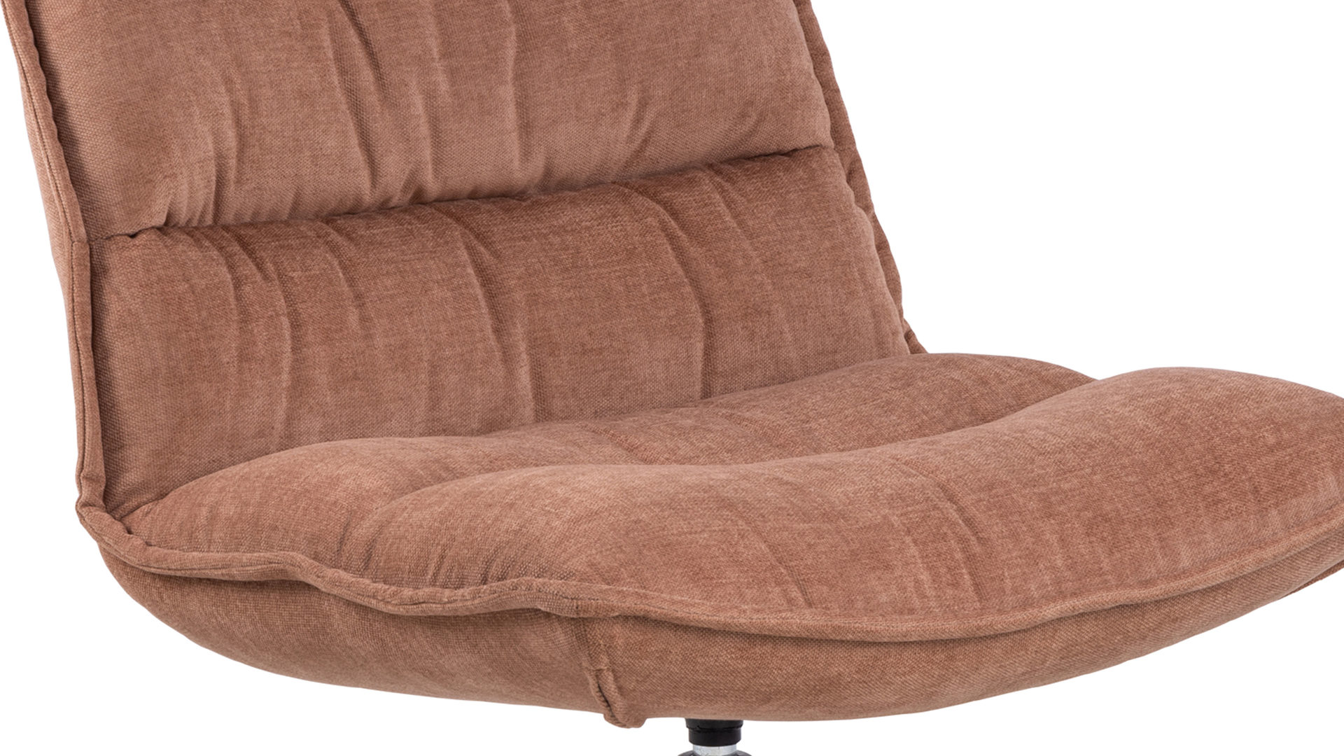 Drehsessel Actona group aus Stoff in Hellbraun Lounge-Drehsessel Blizzard rosenholzfarbener Bezug Danny 204 & schwarzes Metallgestell