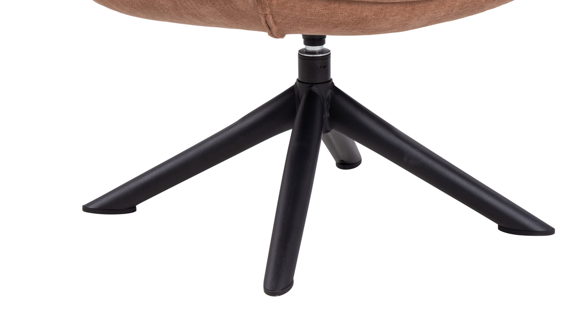 Drehsessel Actona group aus Stoff in Hellbraun Lounge-Drehsessel Blizzard rosenholzfarbener Bezug Danny 204 & schwarzes Metallgestell