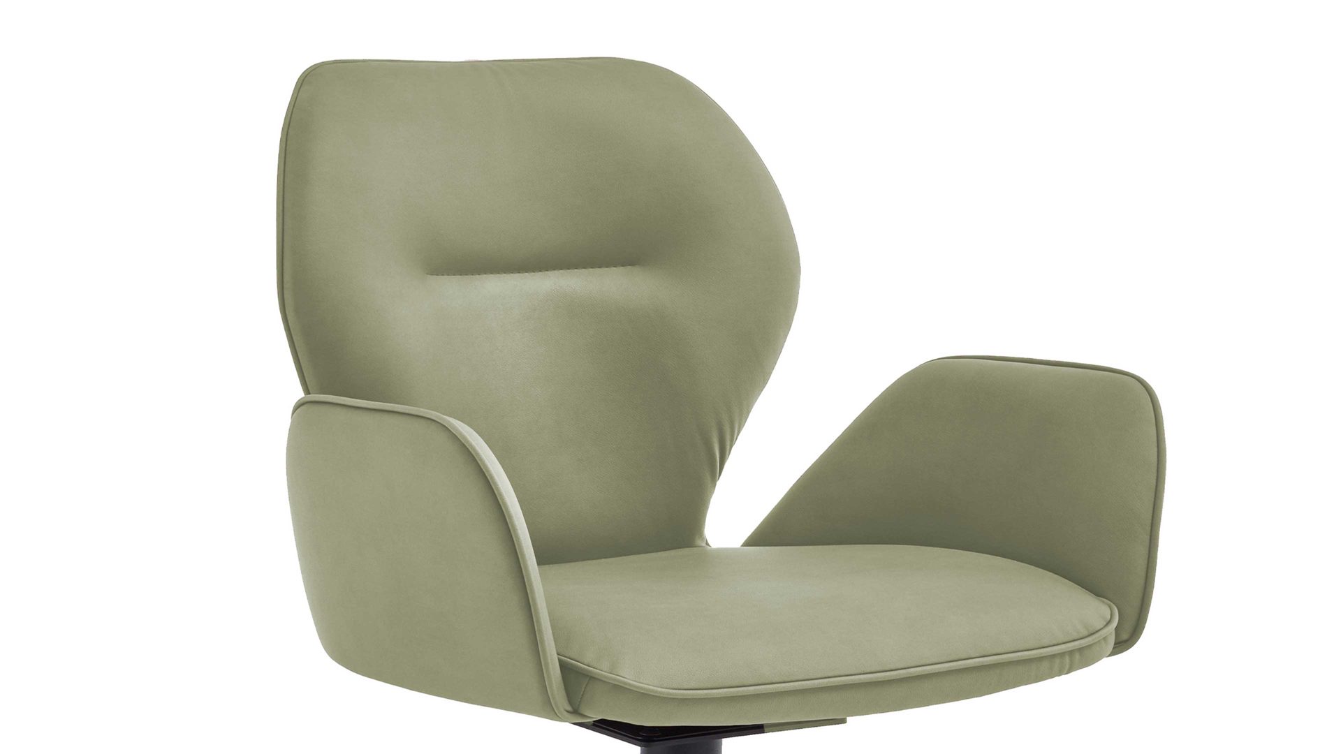 Polsterstuhl Niehoff sitzmoebel aus Stoff in Hellgrün NIEHOFF SITZMÖBEL Cloudy - Armlehnstuhl mit Drehfunktion lindgrüne Mikrofaser Gavin & schwarzes Metallgestell