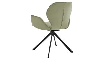 Polsterstuhl Niehoff sitzmoebel aus Stoff in Hellgrün NIEHOFF SITZMÖBEL Cloudy - Armlehnstuhl mit Drehfunktion lindgrüne Mikrofaser Gavin & schwarzes Metallgestell