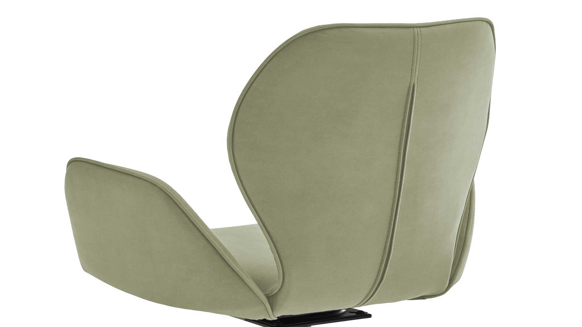 Polsterstuhl Niehoff sitzmoebel aus Stoff in Hellgrün NIEHOFF SITZMÖBEL Cloudy - Armlehnstuhl mit Drehfunktion lindgrüne Mikrofaser Gavin & schwarzes Metallgestell