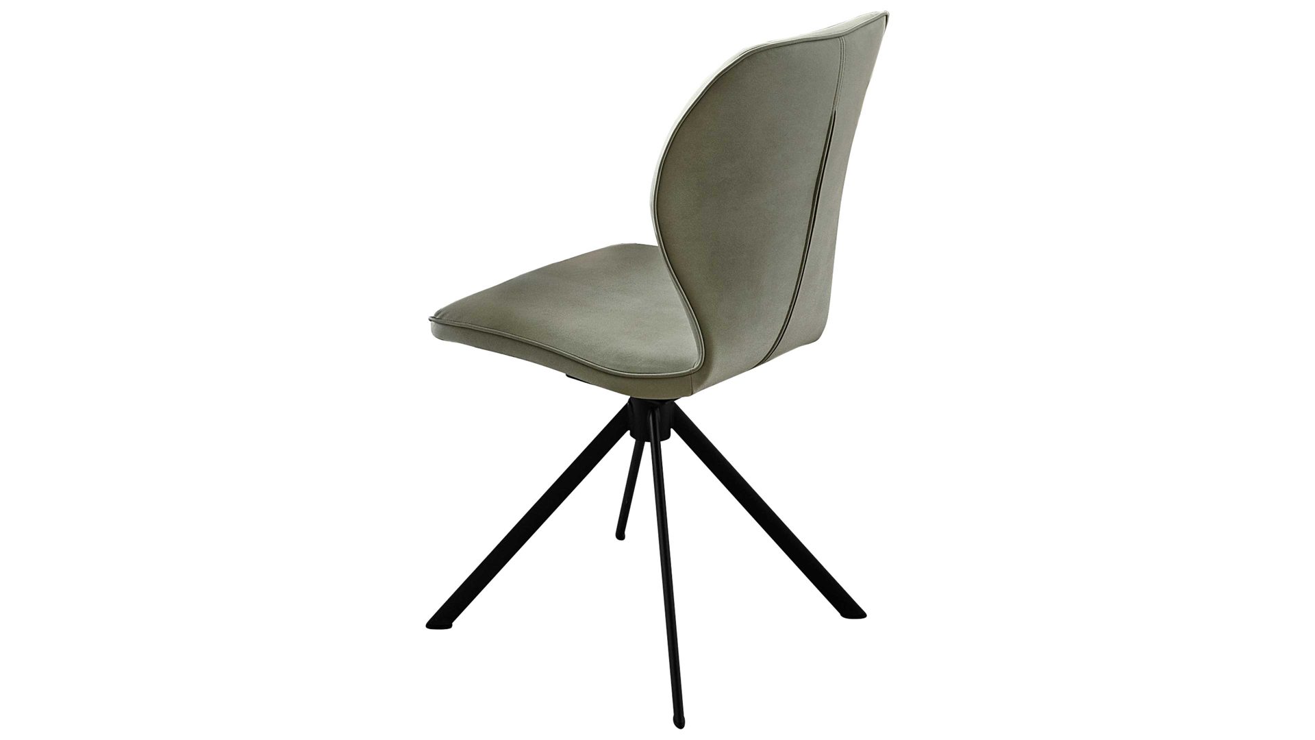 Polsterstuhl Niehoff sitzmoebel aus Stoff in Hellgrün NIEHOFF SITZMÖBEL Cloudy - Vierfußstuhl mit Drehfunktion lindgrüne Mikrofaser Gavin & schwarzes Metallgestell